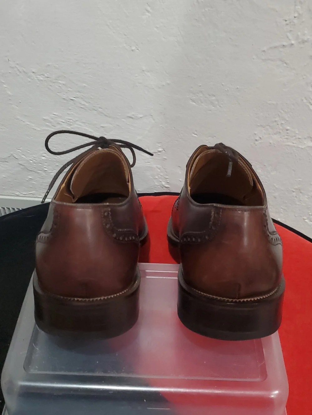Magnanni Brown Leather Cap-Toe Derby Shoes Size 11.5
